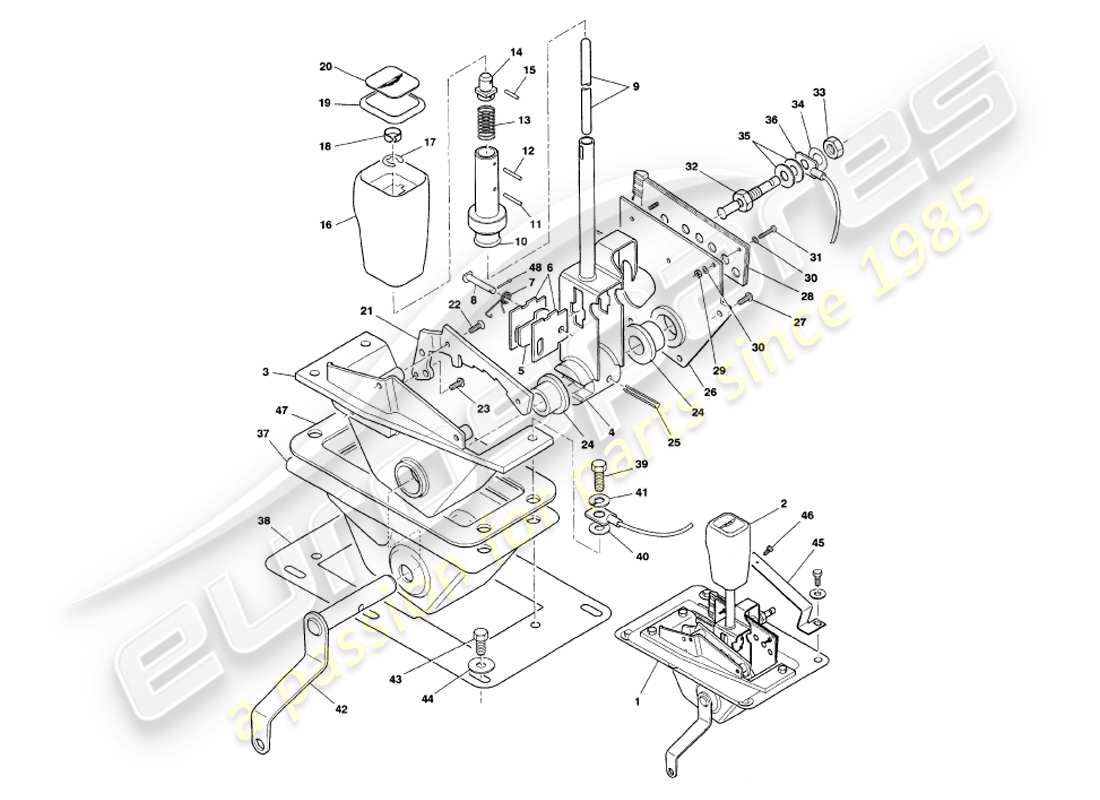 a part diagram from the aston martin v8 volante parts catalogue