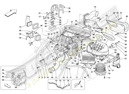 a part diagram from the ferrari 612 parts catalogue