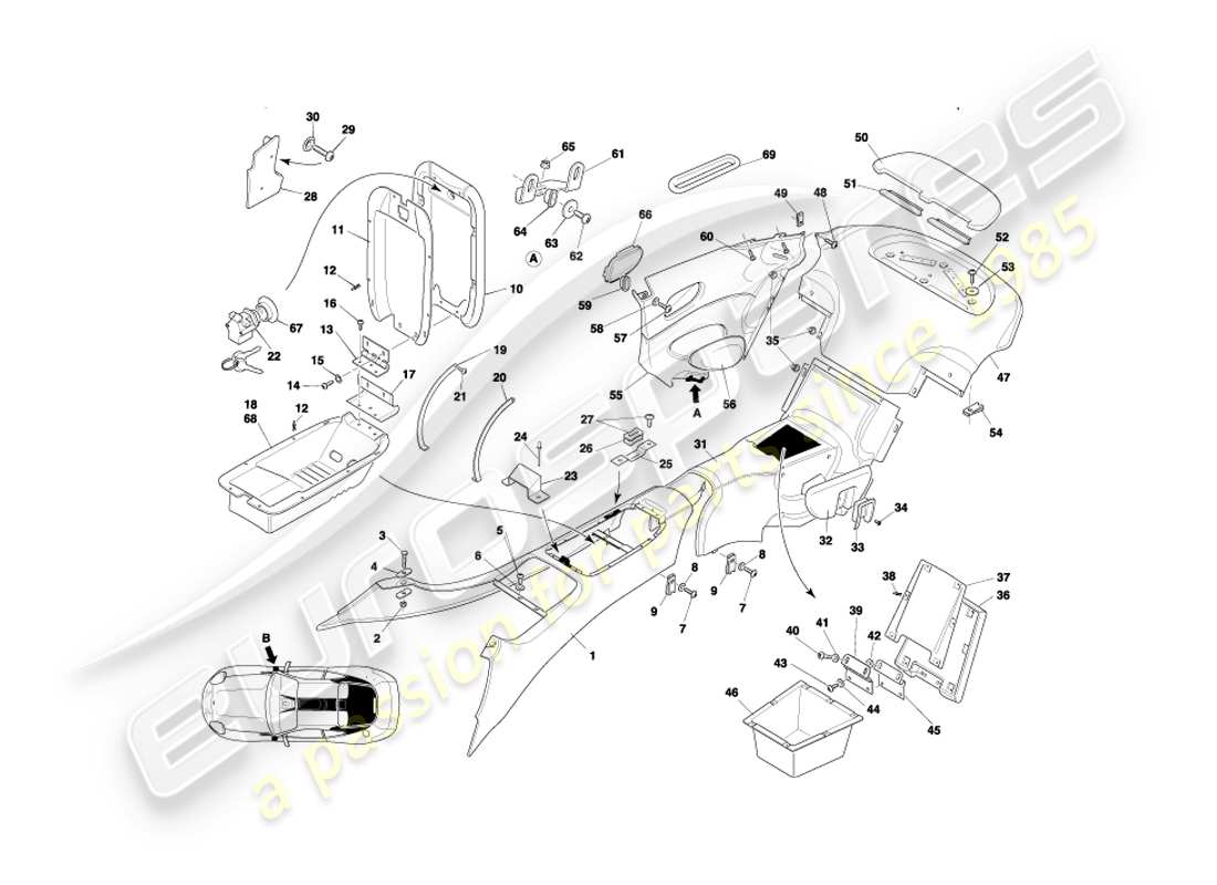 a part diagram from the aston martin db7 vantage (1999) parts catalogue