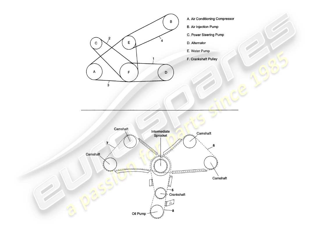 a part diagram from the aston martin v8 volante parts catalogue