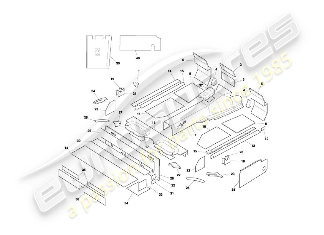 a part diagram from the aston martin db7 parts catalogue