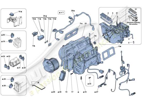 a part diagram from the ferrari 458 spider (europe) parts catalogue