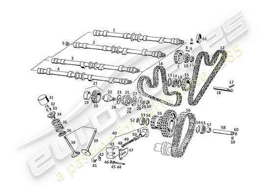 a part diagram from the maserati kyalami parts catalogue