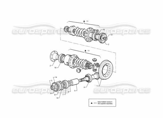 a part diagram from the maserati ghibli (1993-1995) parts catalogue