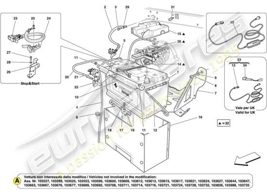 a part diagram from the ferrari california parts catalogue