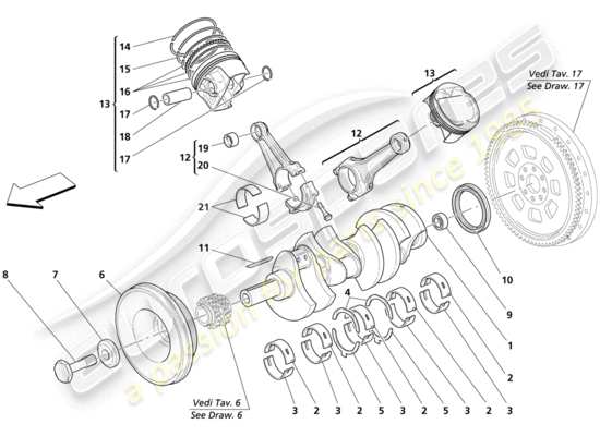 a part diagram from the maserati trofeo parts catalogue