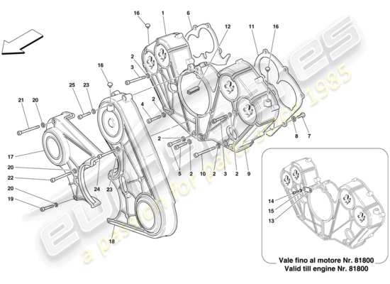 a part diagram from the ferrari 612 sessanta (rhd) parts catalogue