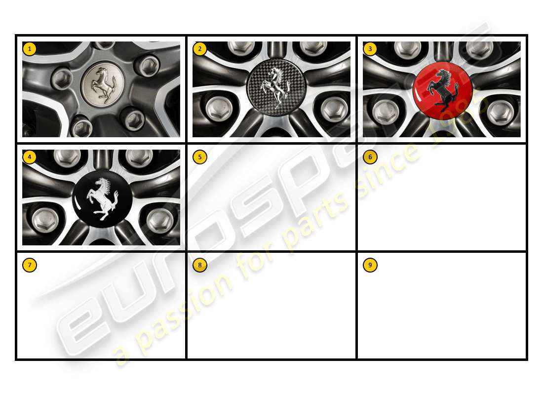 a part diagram from the ferrari california (accessories) parts catalogue