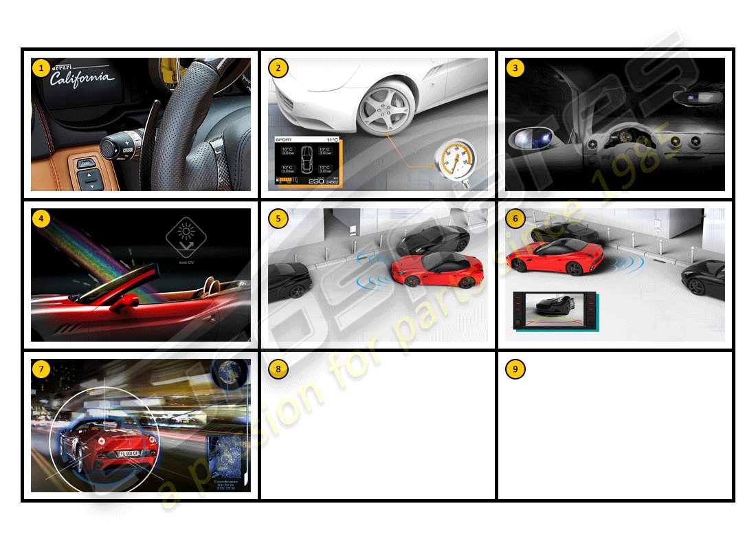 a part diagram from the ferrari california (accessories) parts catalogue