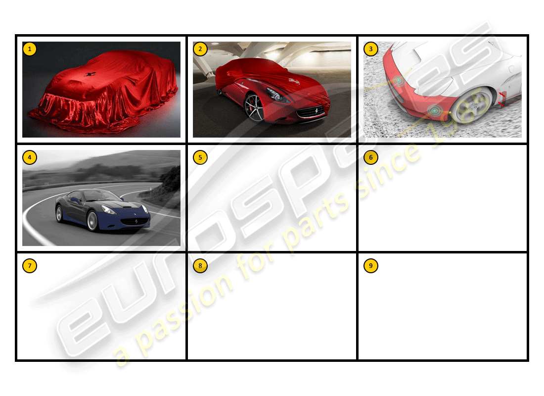 a part diagram from the ferrari california (accessories) parts catalogue
