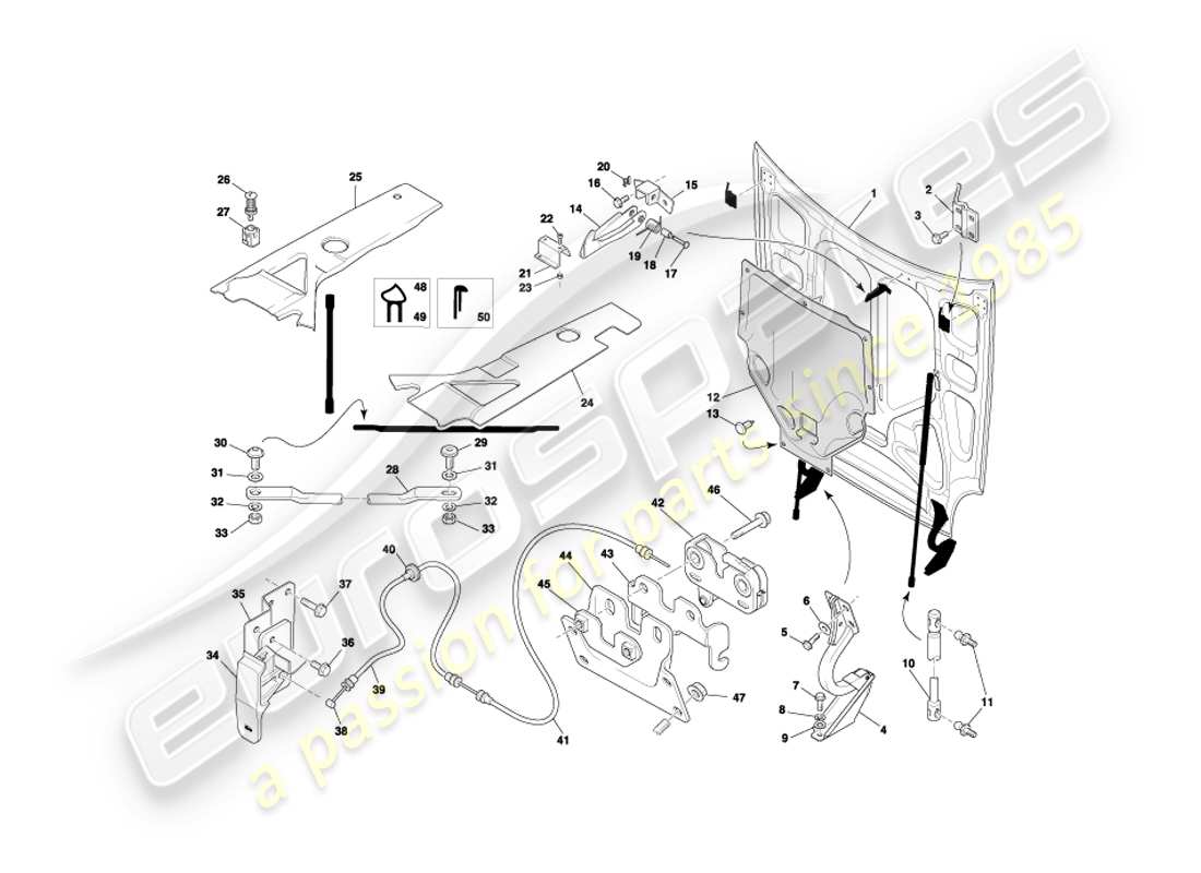 a part diagram from the aston martin db7 vantage (2000) parts catalogue