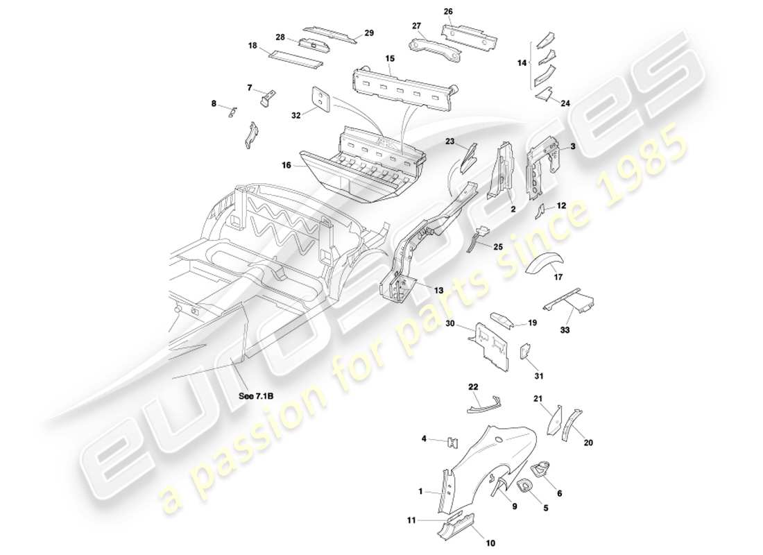 a part diagram from the aston martin db7 parts catalogue