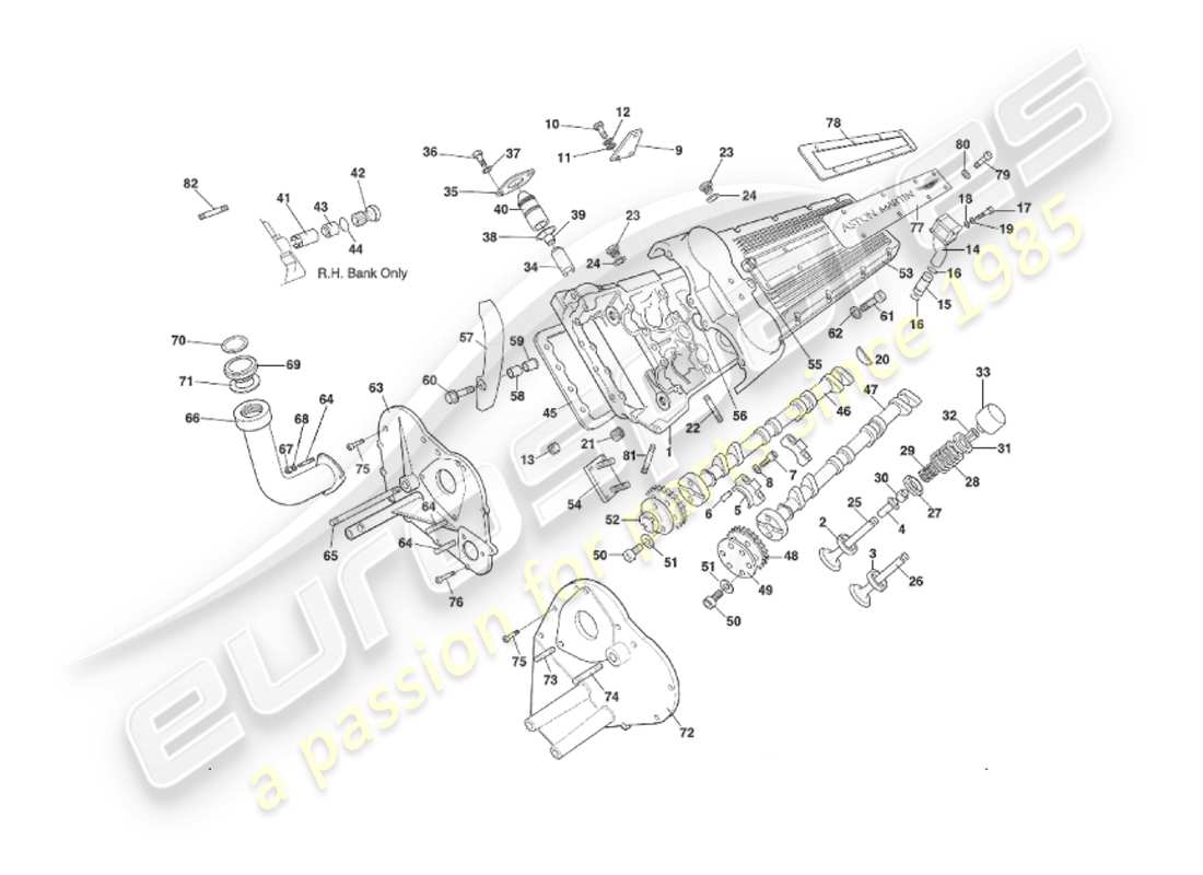 VIEW PARTS DIAGRAMS FROM THE ASTON MARTIN V8 VIRAGE PARTS CATALOGUE a part diagram from the aston martin v8 virage parts catalogue