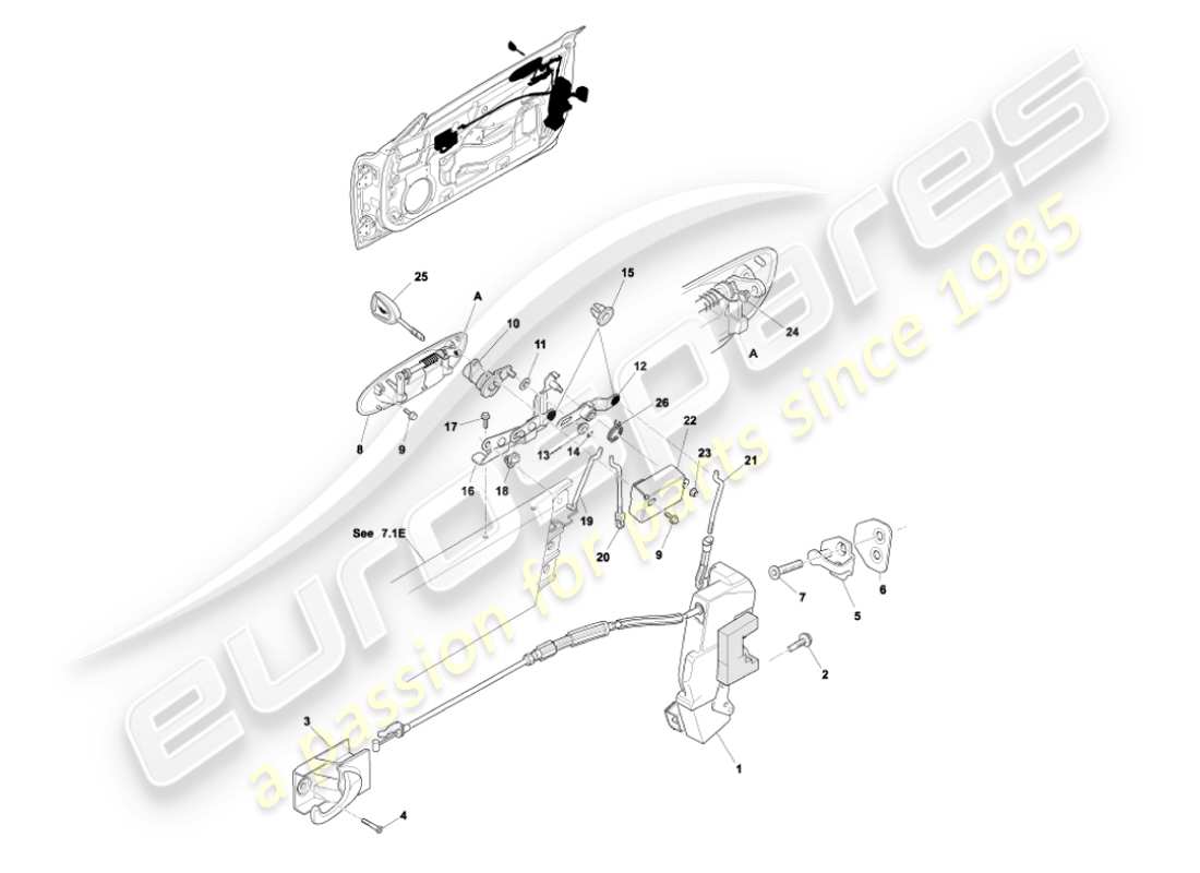 a part diagram from the aston martin vanquish (2007) parts catalogue