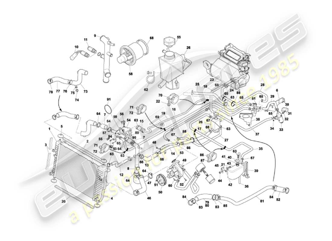 a part diagram from the aston martin vanquish parts catalogue
