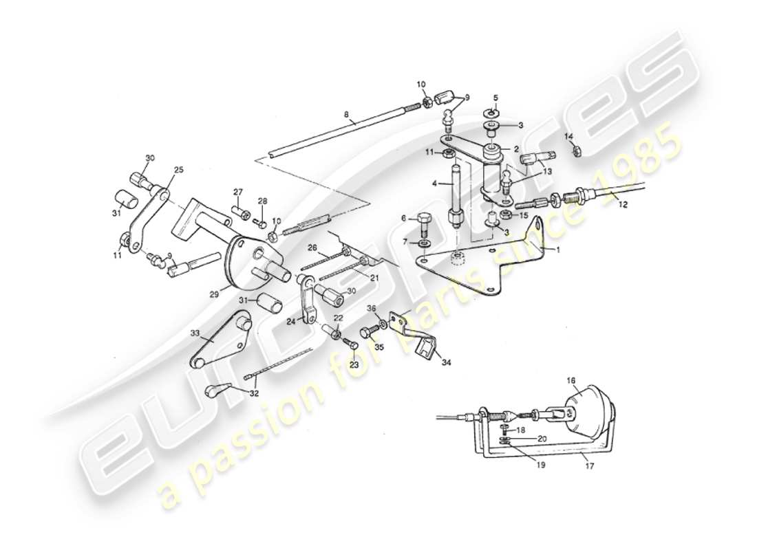a part diagram from the aston martin v8 virage parts catalogue