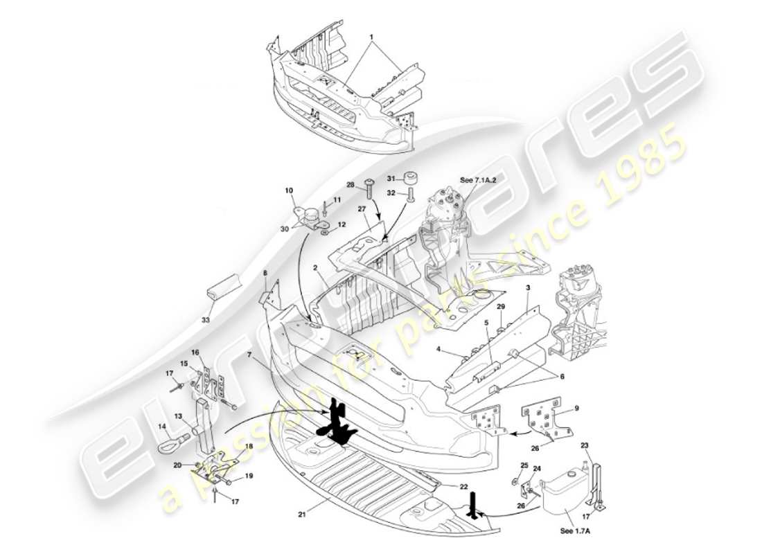 a part diagram from the aston martin vanquish (2007) parts catalogue