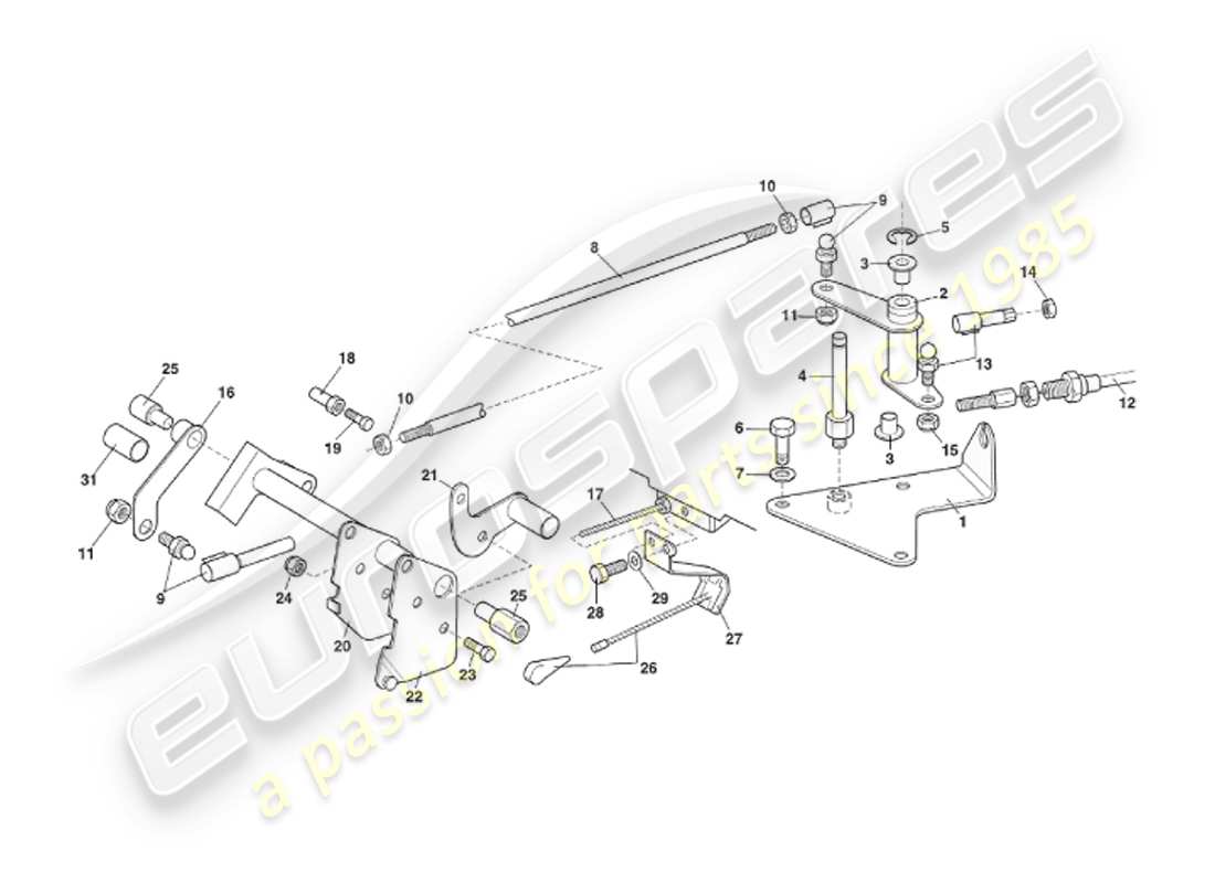 a part diagram from the aston martin v8 virage parts catalogue