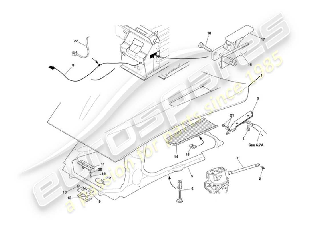 a part diagram from the aston martin vanquish (2007) parts catalogue