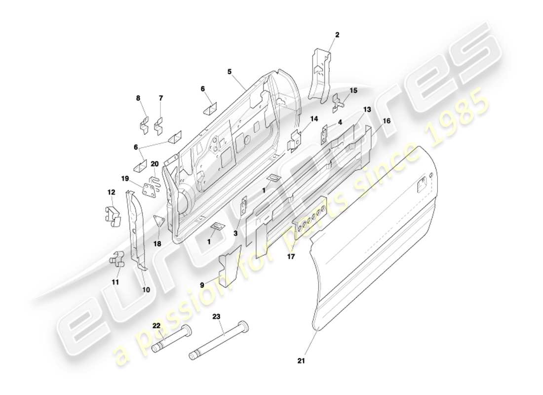 a part diagram from the aston martin db7 parts catalogue