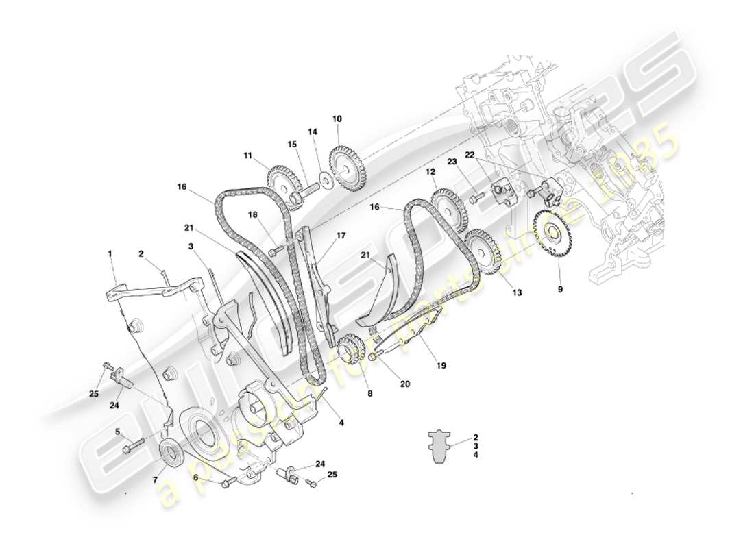a part diagram from the aston martin db7 vantage (2002) parts catalogue