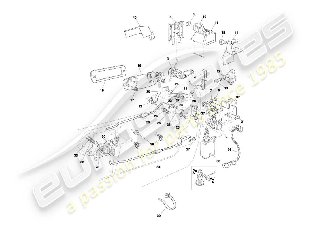a part diagram from the aston martin db7 parts catalogue