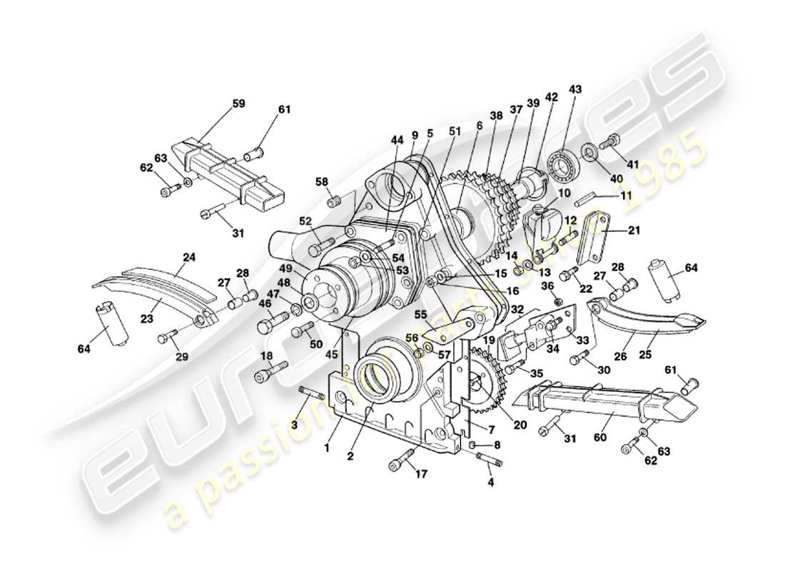 a part diagram from the aston martin v8 coupe parts catalogue