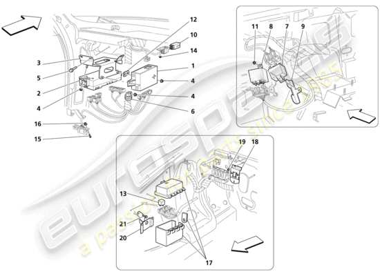 a part diagram from the maserati trofeo parts catalogue