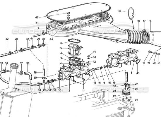 a part diagram from the ferrari 365 gtb4 daytona (1969) parts catalogue