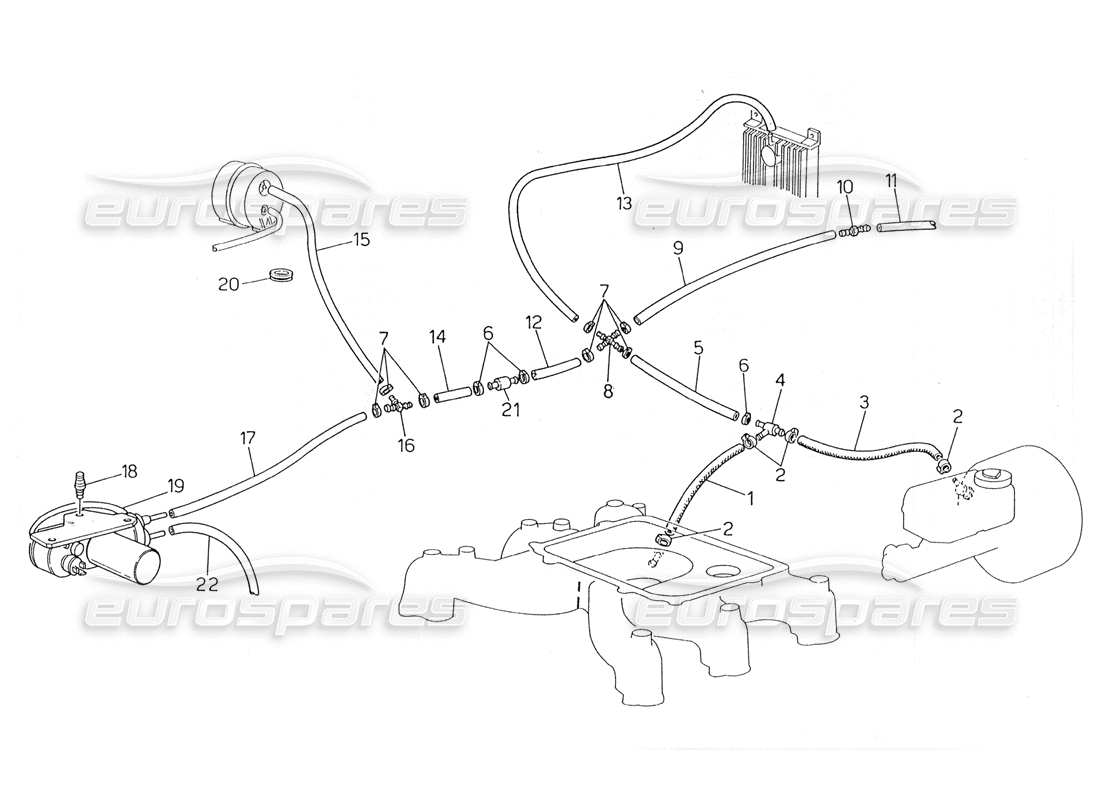 a part diagram from the maserati biturbo (1983-1995) parts catalogue