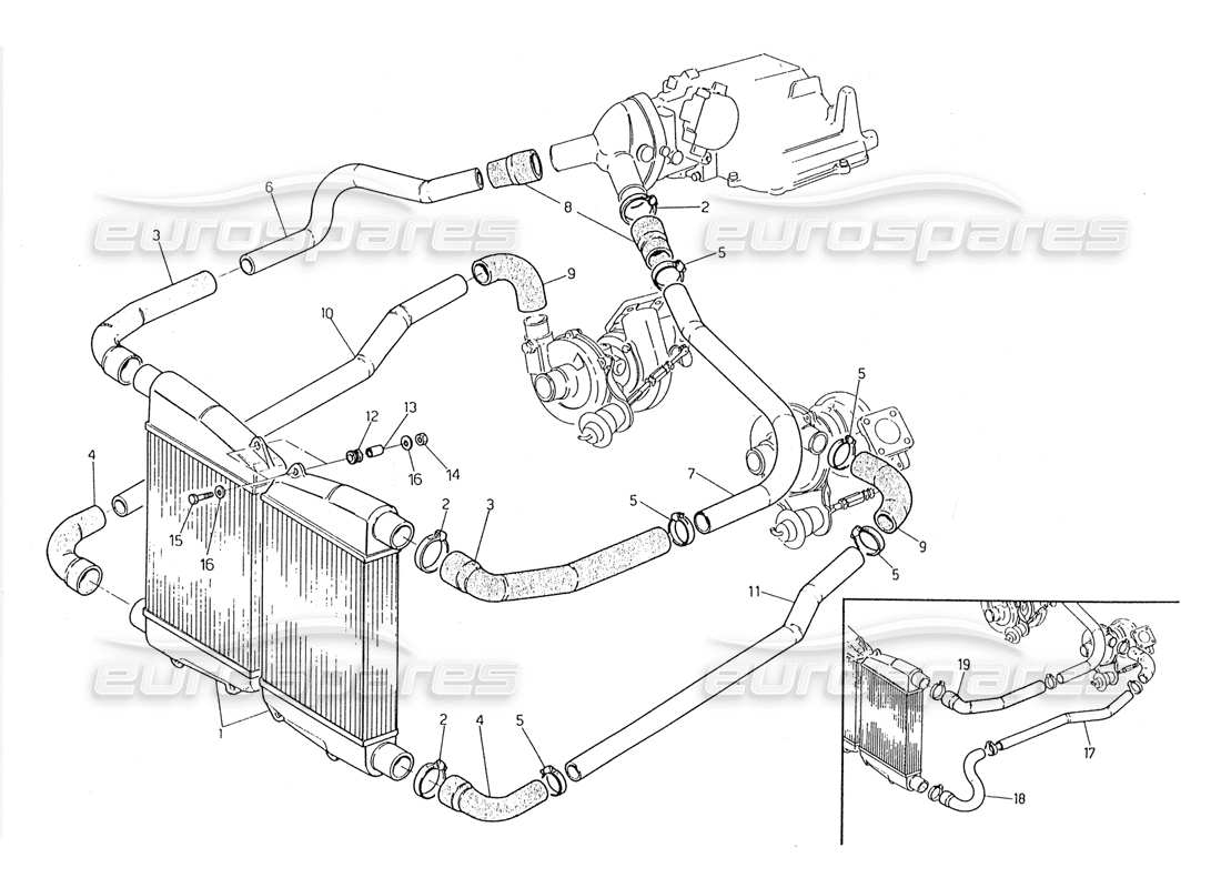 a part diagram from the maserati biturbo (1983-1995) parts catalogue