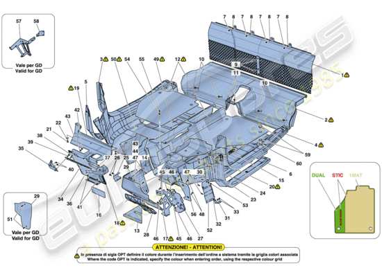 a part diagram from the ferrari 488 parts catalogue