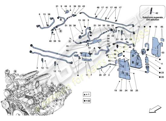 a part diagram from the ferrari 488 gtb (usa) parts catalogue
