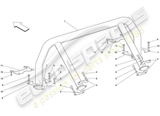 a part diagram from the ferrari 599 gto (rhd) parts catalogue