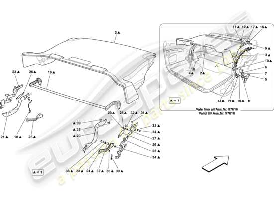 a part diagram from the ferrari california parts catalogue