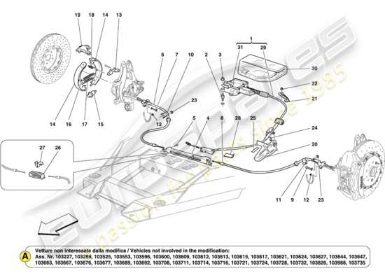 a part diagram from the ferrari california parts catalogue