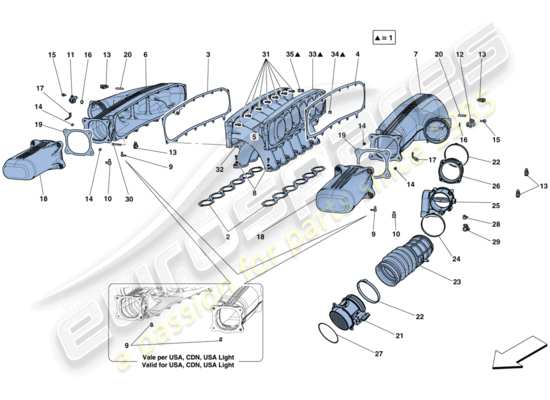 a part diagram from the ferrari f12 parts catalogue