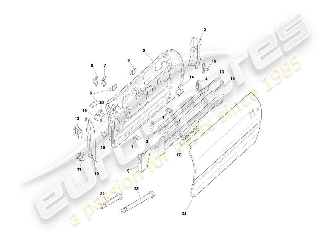 aston martin db7 vantage (2000) doors part diagram