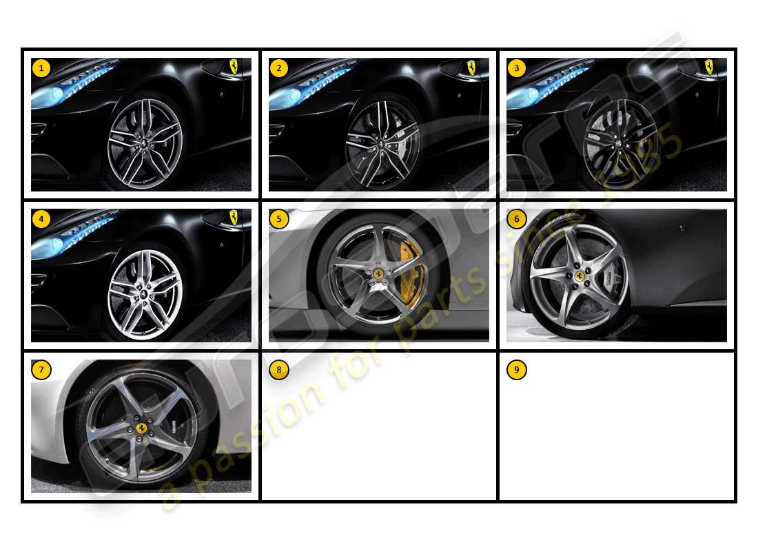 ferrari ff (accessories) exterior - wheels parts diagram