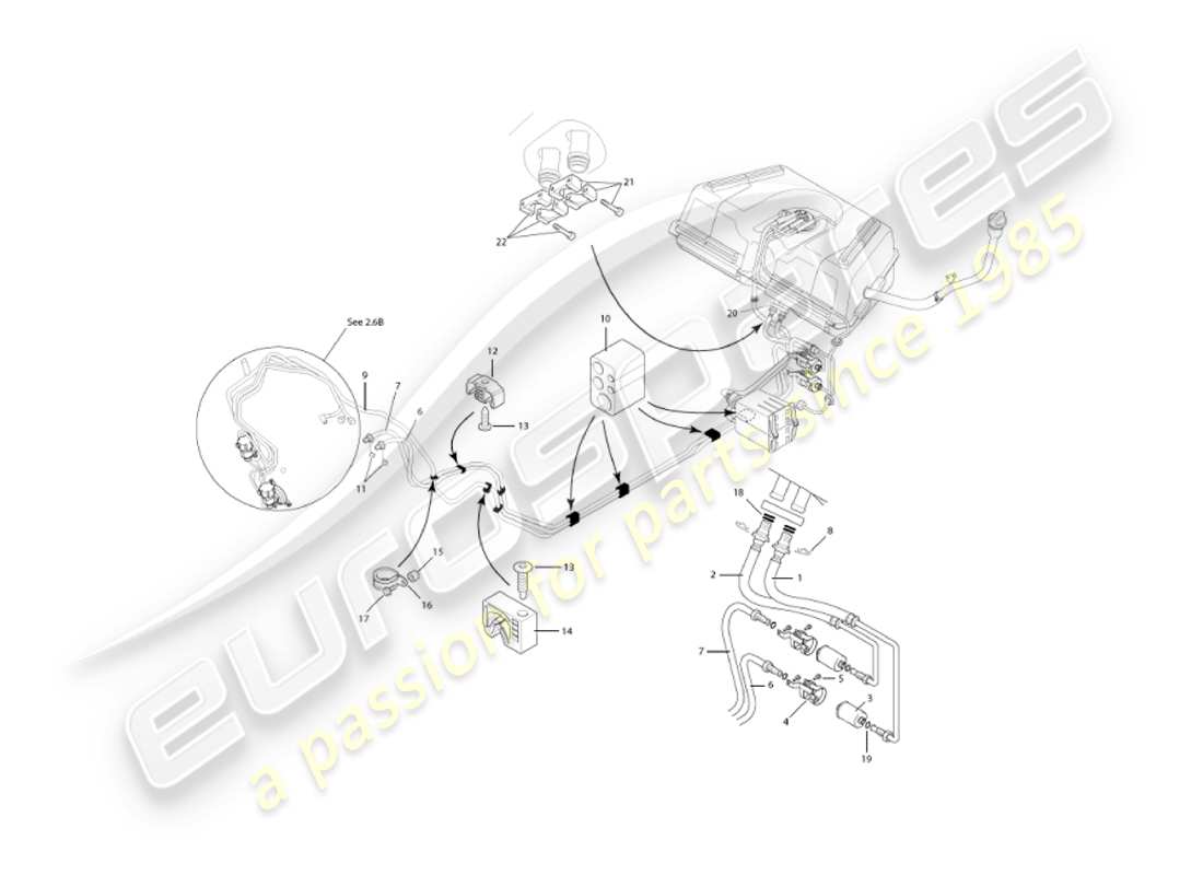 aston martin vanquish (2004) fuel pipes part diagram