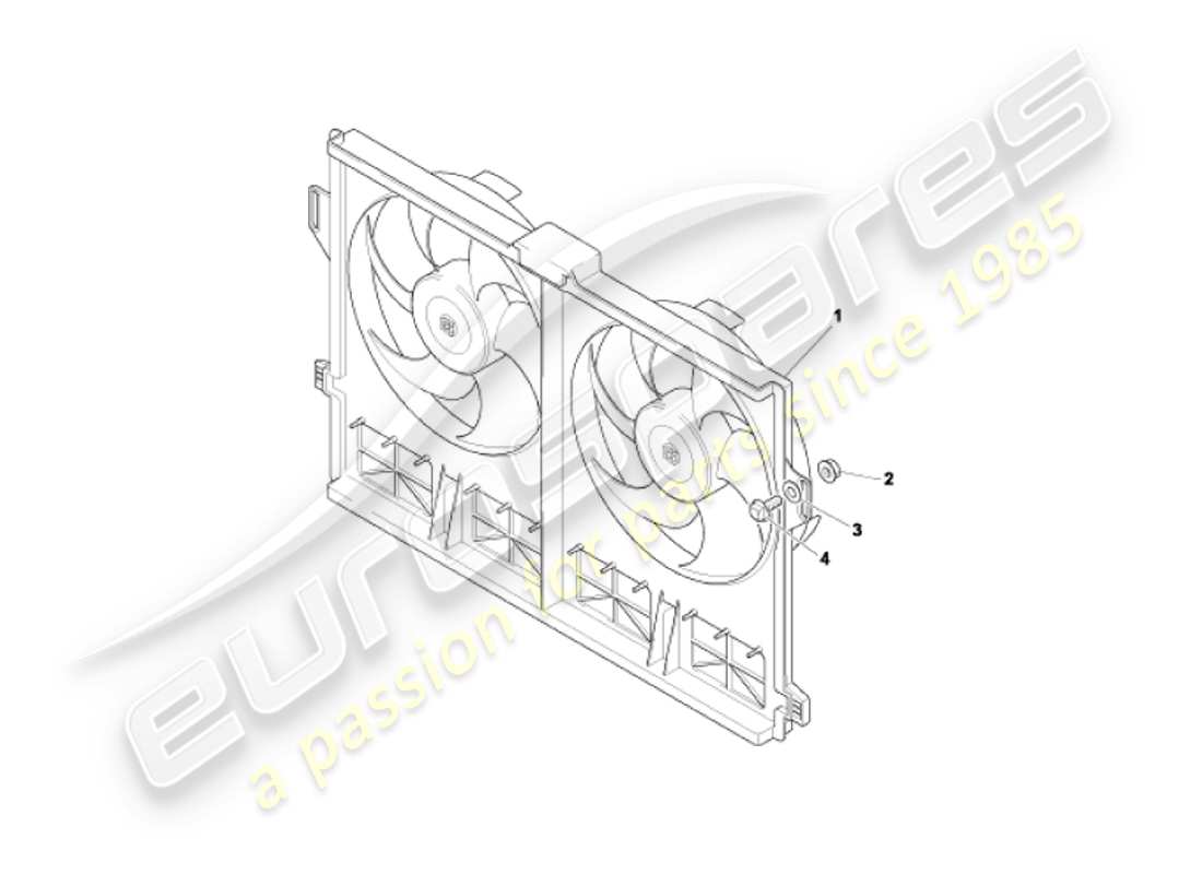aston martin vanquish (2003) cooling fan cowling parts diagram