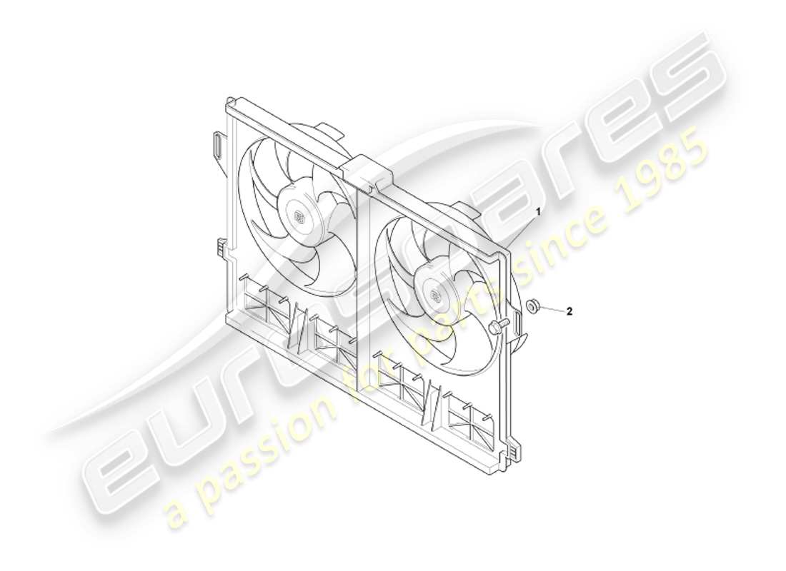 aston martin db7 vantage (2001) cooling fan and cowl part diagram