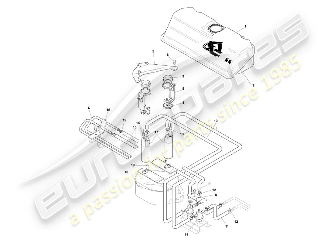 aston martin db7 vantage (2002) swirl pot, coupe part diagram