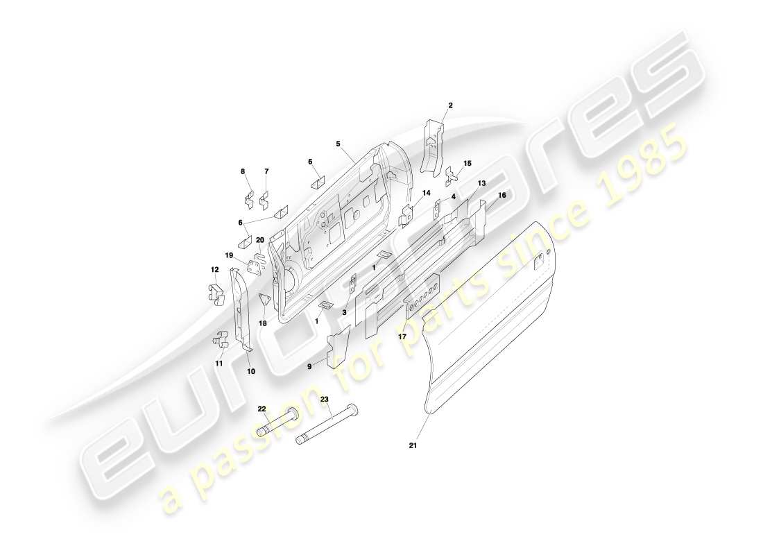 aston martin db7 vantage (1999) doors part diagram