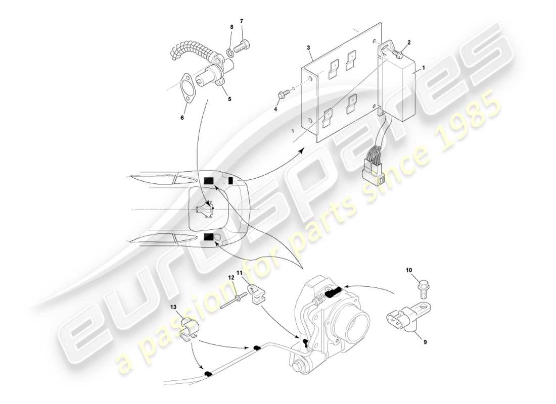 VIEW PARTS DIAGRAMS FROM THE ASTON MARTIN DB7 PARTS CATALOGUE a part diagram from the aston martin db7 parts catalogue