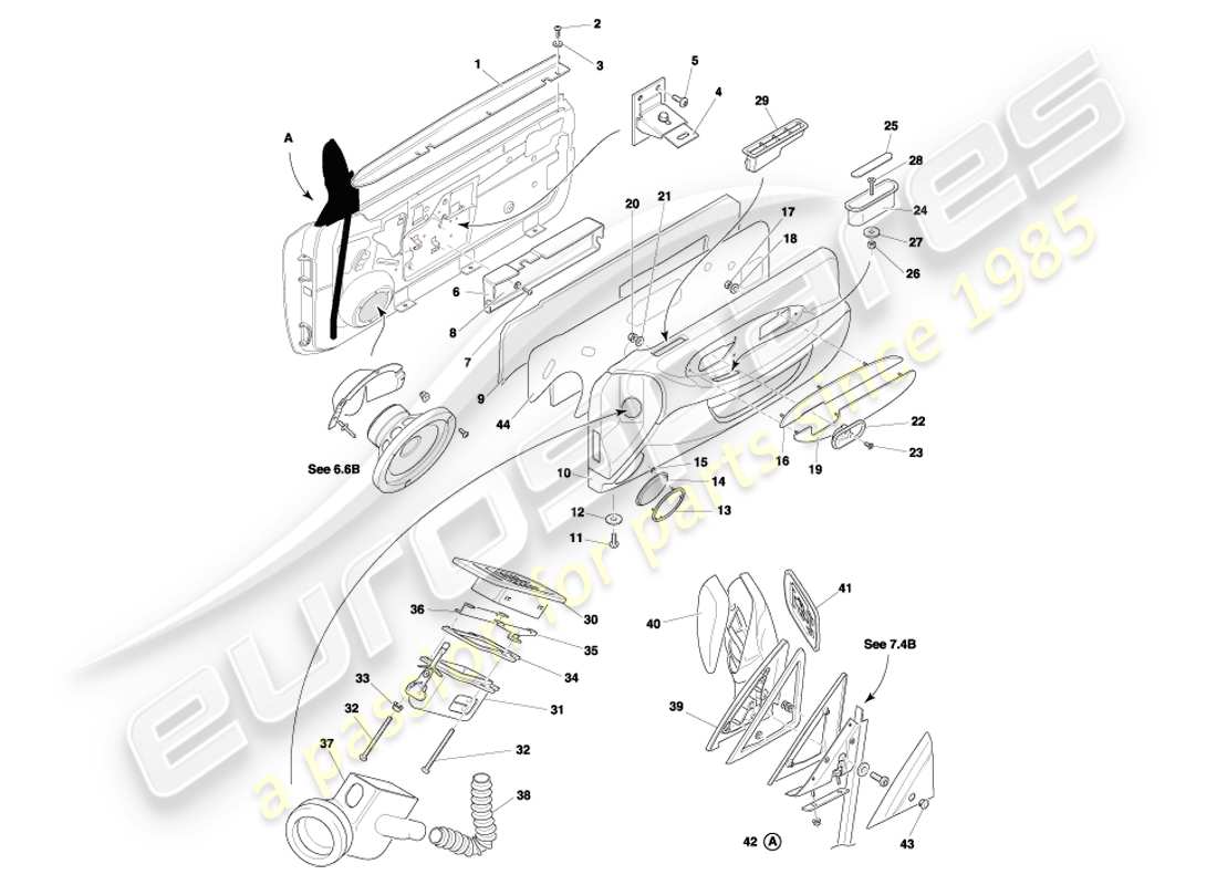 a part diagram from the aston martin db7 parts catalogue