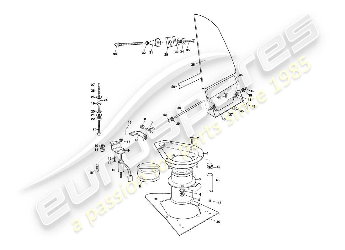 a part diagram from the aston martin v8 coupe parts catalogue