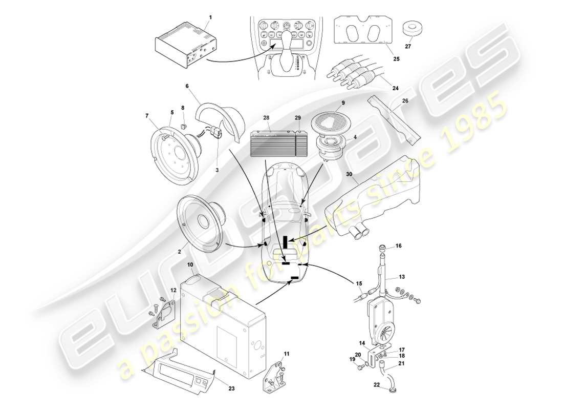 a part diagram from the aston martin db7 vantage (2002) parts catalogue