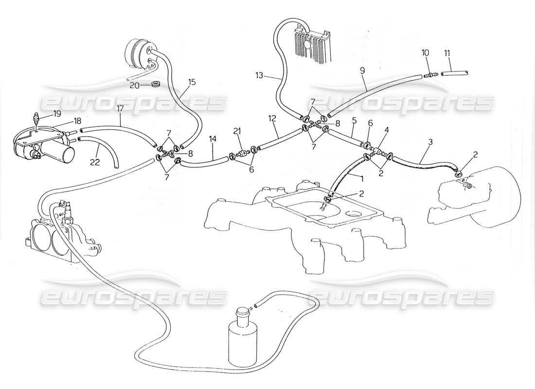 a part diagram from the maserati biturbo (1983-1995) parts catalogue