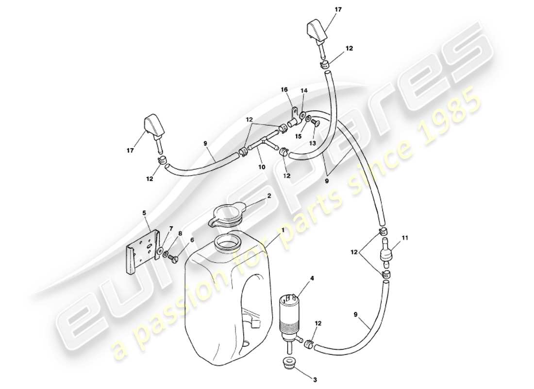 a part diagram from the aston martin v8 volante parts catalogue